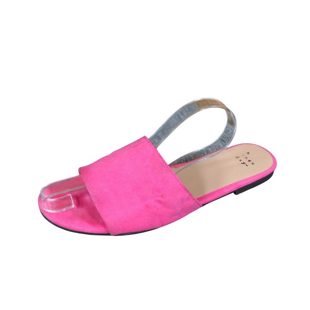 A New Day Heidi Women Slide Sandals Size 7.5 Summer Beach Flat Pink Textile